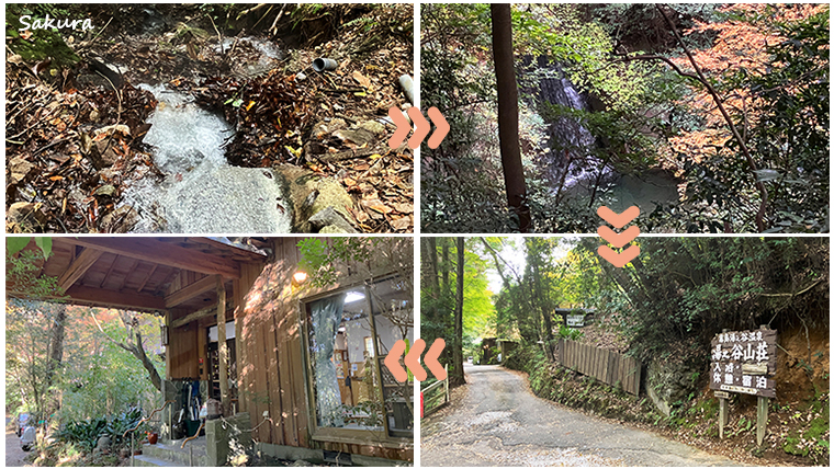 湯之谷山荘までの道のり。ゴールが近くなってきた頃の景色。