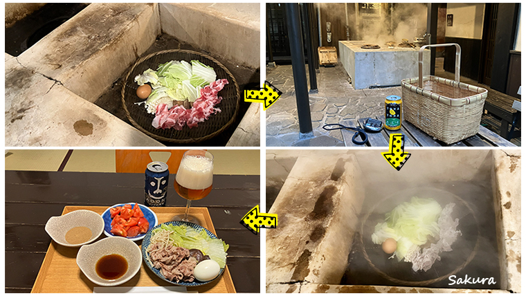 地獄蒸しの夕食Day1