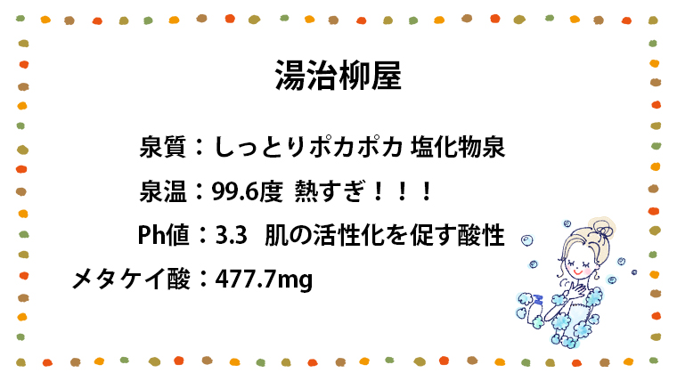 【湯治柳屋】泉質詳細情報