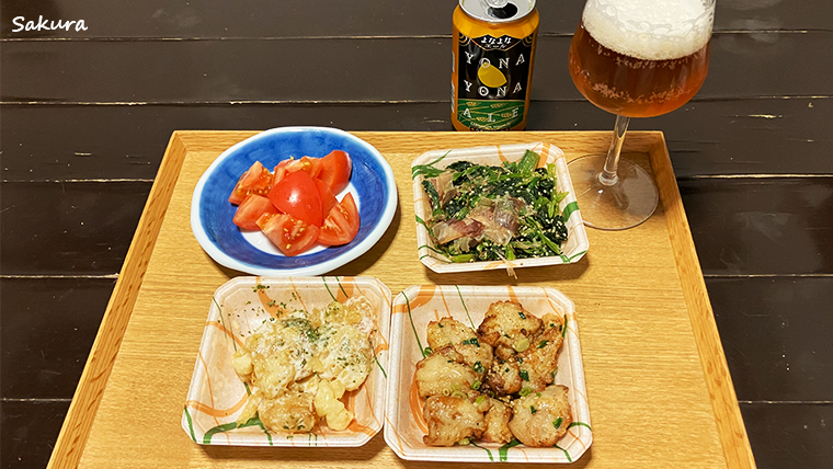 べっぷ駅市場で仕入れてきたお惣菜で！ひとり飯